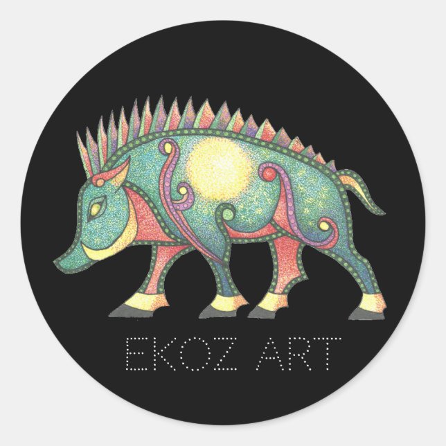 Sticker Rond Soleil chevalier Pictish (Devant)