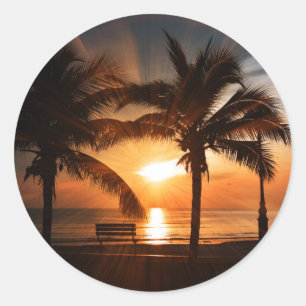 Sticker Rond Soleil couché