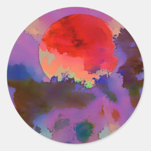 Sticker Rond Soleil dans les arbres