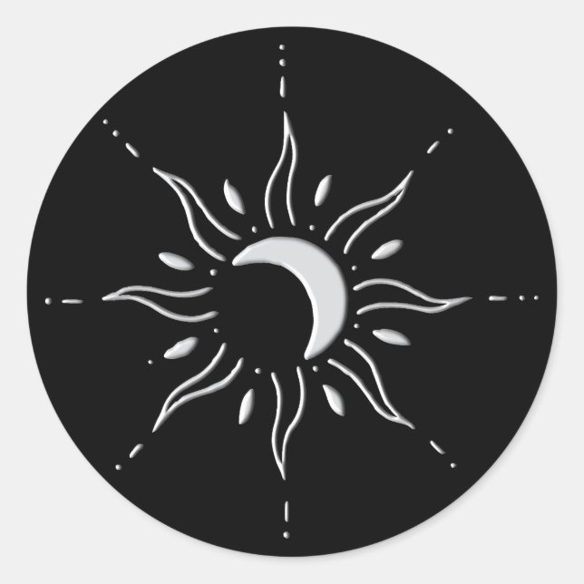 Sticker Rond Soleil d'argent  (Devant)