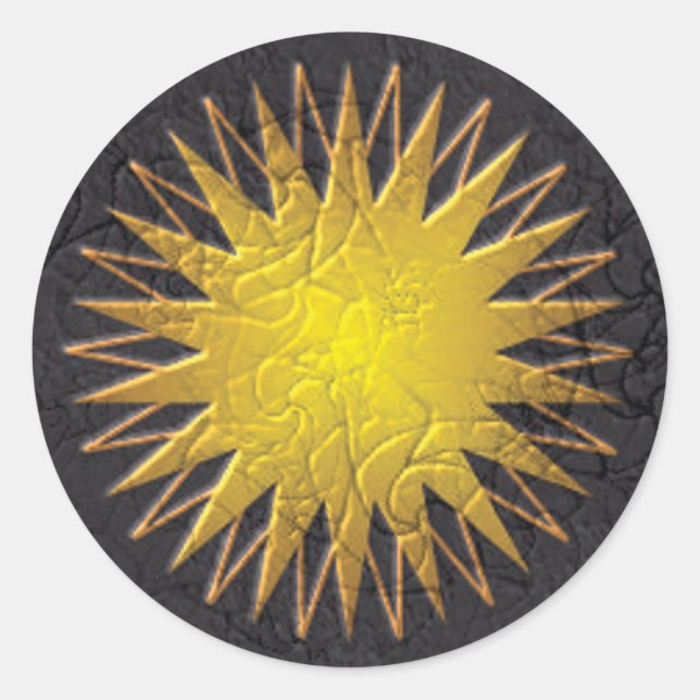 Sticker Rond Soleil doré (Devant)