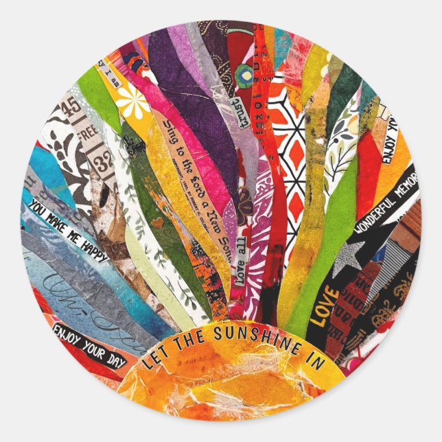 Sticker Rond Soleil en techniques mixtes  (Devant)