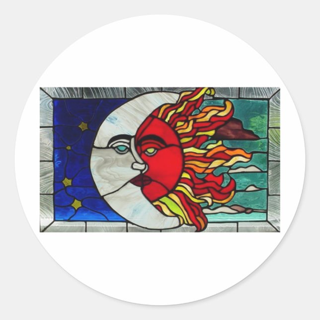 Sticker Rond Soleil et Lune (Devant)
