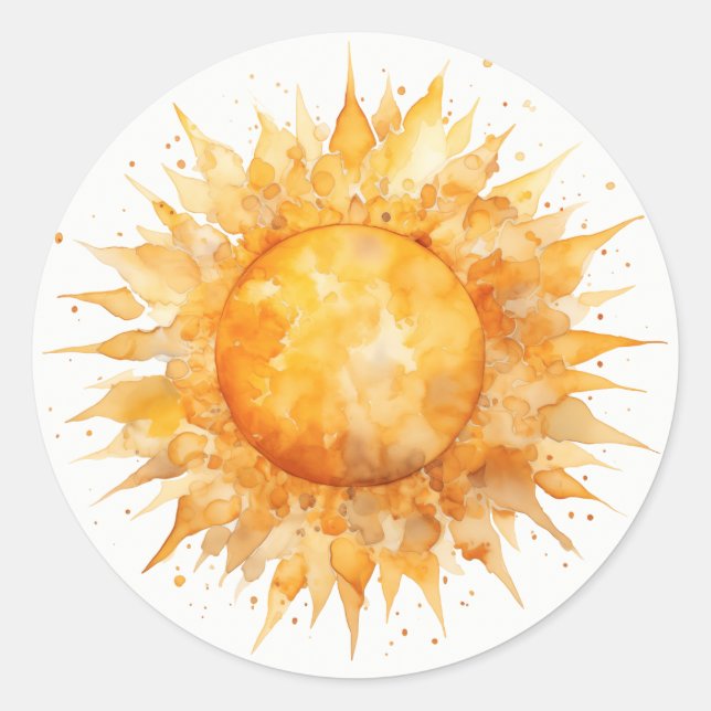 Sticker Rond Soleil Jaune Vibrant (Devant)
