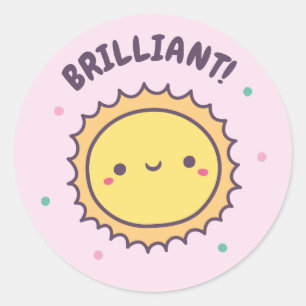 Sticker Rond Soleil Mignon Génial Récompense