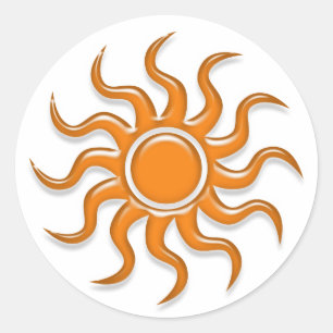Sticker Rond Soleil orange