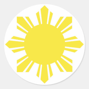 Sticker Rond Soleil philippin - Jaune