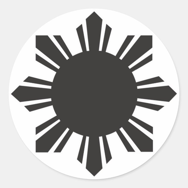 Sticker Rond Soleil philippin - Noir (Devant)