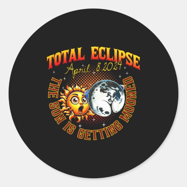 Sticker Rond Soleil se faisant luner Éclipse totale de Soleil (Devant)
