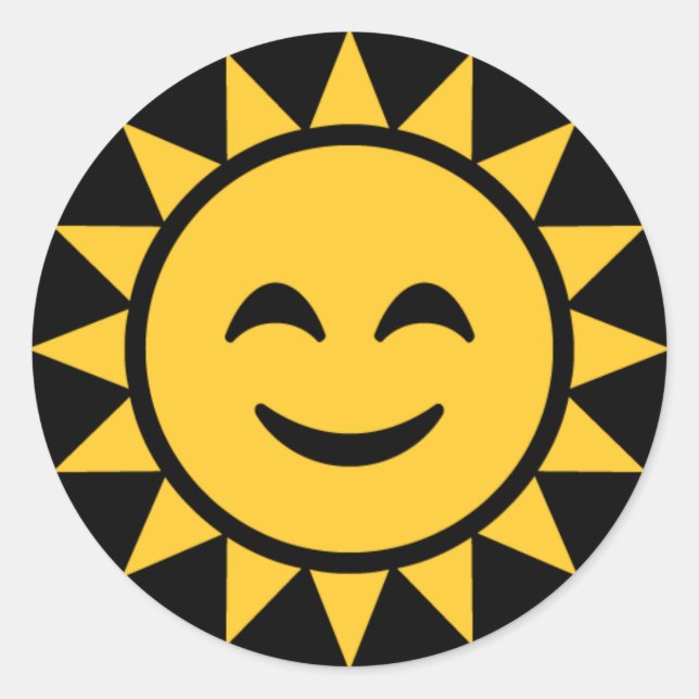 Sticker Rond Soleil souriant (Devant)