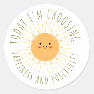 Sticker Rond Soleil souriant mignon 