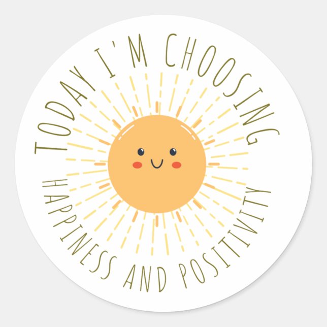 Sticker Rond Soleil souriant mignon  (Devant)