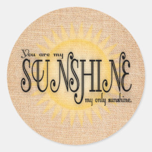 Sticker Rond Soleil sur Burlap