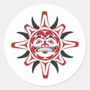 Sticker Rond Soleil Tlingit