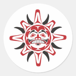 Sticker Rond Soleil Tlingit