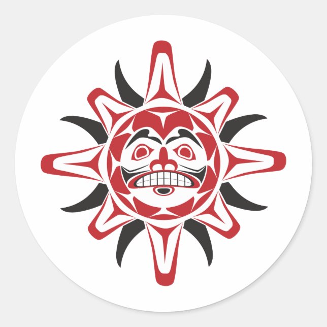 Sticker Rond Soleil Tlingit (Devant)