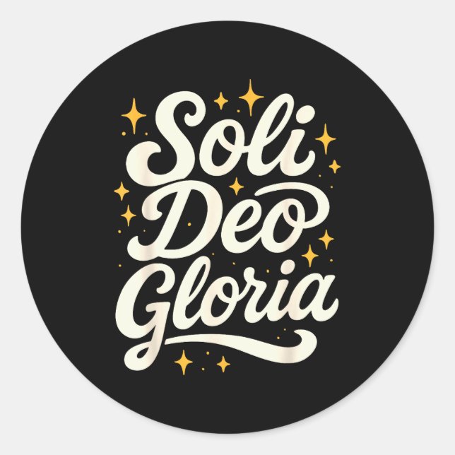 Sticker Rond Soli Deo Gloria Reformed Christian Theology Design (Devant)