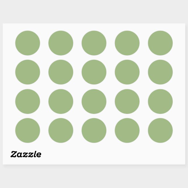 Sticker Rond Solid plain sage green (Feuille)