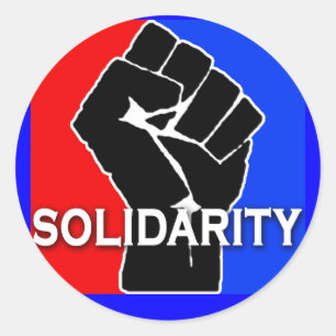 Sticker Rond SOLIDARITÉ en rouge, blanc, bleu et noir