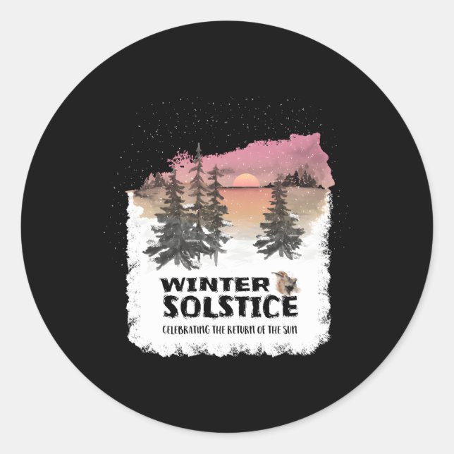 Sticker Rond Solstice D'Hiver Fête Du Retour Du Soleil (Devant)