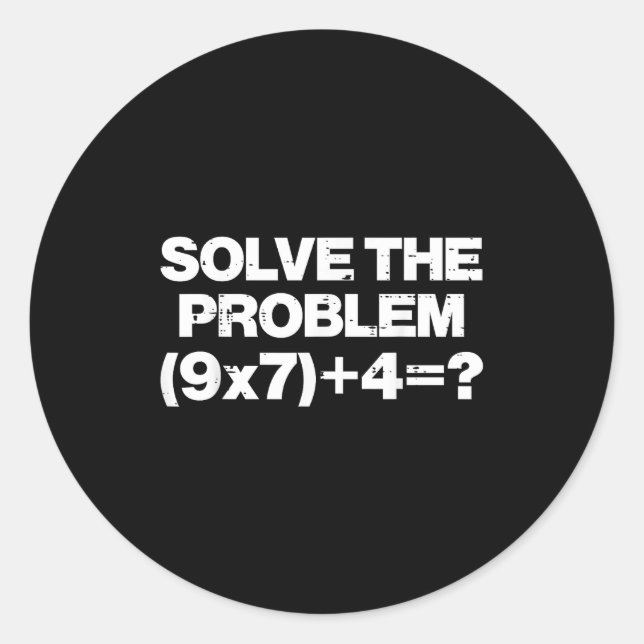 Sticker Rond Solve The Problem Math 67 Meme 6 7 Costume Kids Bo (Devant)