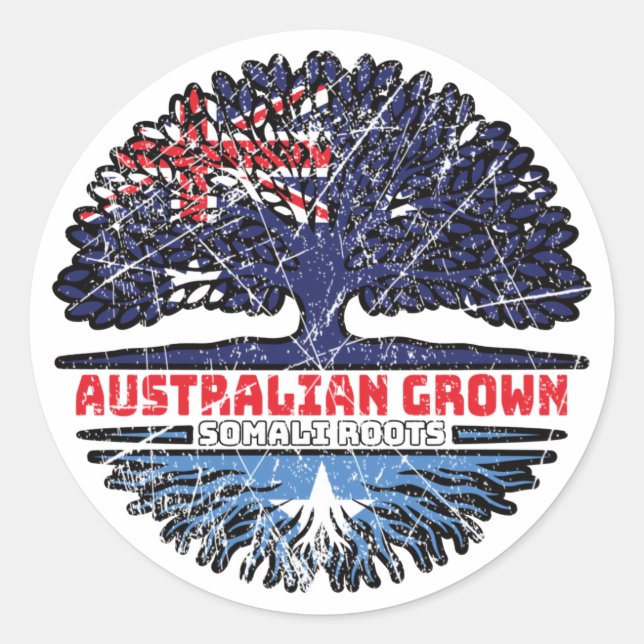 Sticker Rond Somalie Australian Australia Tree Roots (Devant)