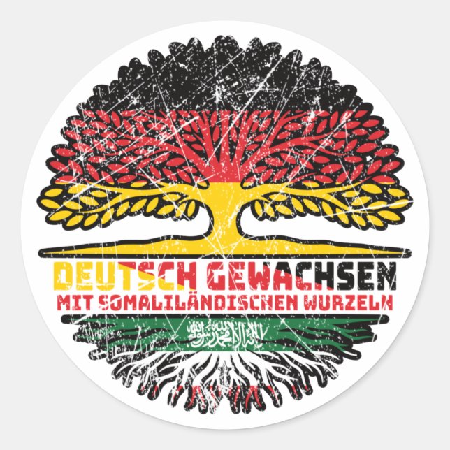 Sticker Rond Somaliland Somaliländisch Deutsch Deutschland Baum (Devant)