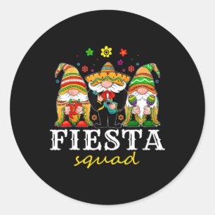 Sticker Rond Sombrero Gnome Casquette Mexicain Cinco De Mayo Gn