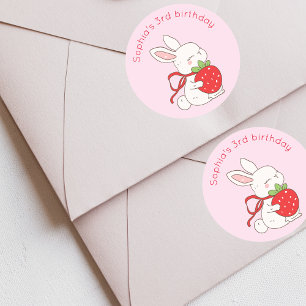 Sticker Rond Some Bunny Anniversaire de naissance à la fraise