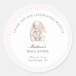 Sticker Rond Some Bunny Sweet Pink Baby Shower