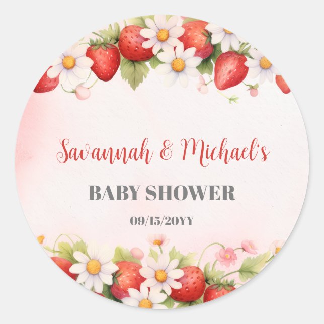 Sticker Rond Someone Berry Sweet Baby Shower (Devant)