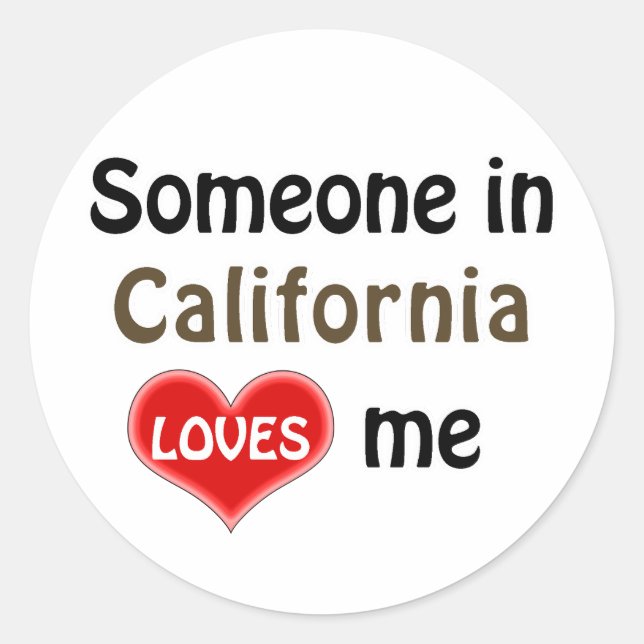Sticker Rond Someone in California loves me live (Devant)