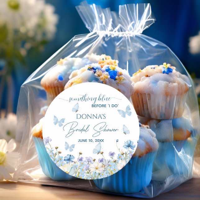 Sticker Rond Something Blue avant 'Je dis oui' Floral Shower de (Créateur téléchargé)