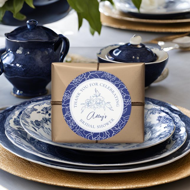 Sticker Rond Something Blue Before I Do Élégante Baby Shower de (Créateur téléchargé)