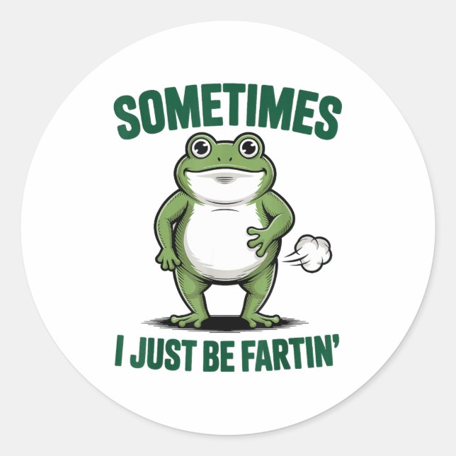 Sticker Rond Sometimes I Just Be Farting Frog Christmas Funny F (Devant)