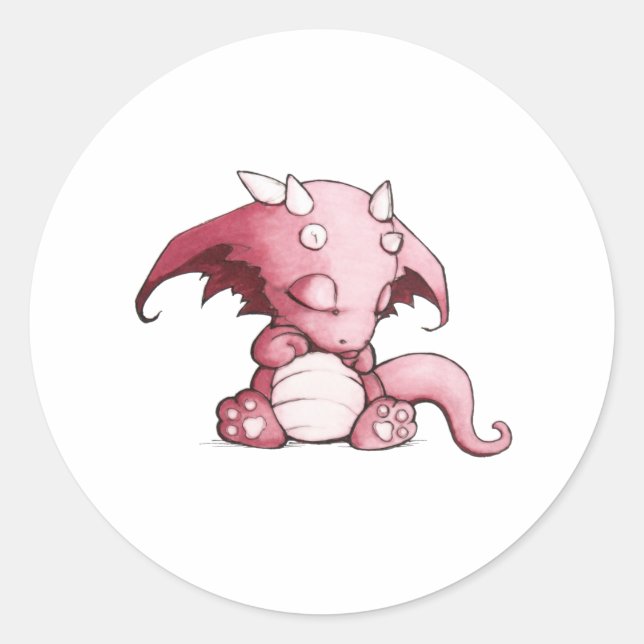 Sticker Rond sommeil bébé dragon (Devant)