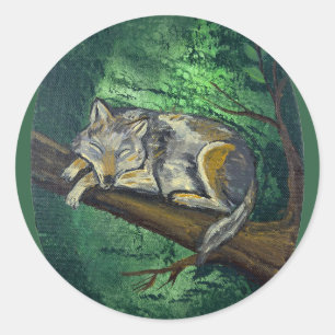 Sticker Rond Sommeil profond - œuvre d'art faite main 