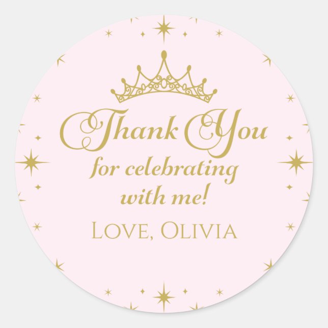 Sticker Rond Son Altesse Fiveness Princesse d'Or 5e Anniversair (Devant)