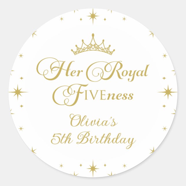 Sticker Rond Son Altesse Fiveness Princesse d'Or 5e Anniversair (Devant)