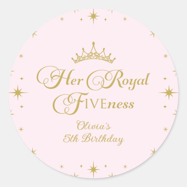 Sticker Rond Son Altesse Fiveness Princesse d'Or 5e Anniversair (Devant)