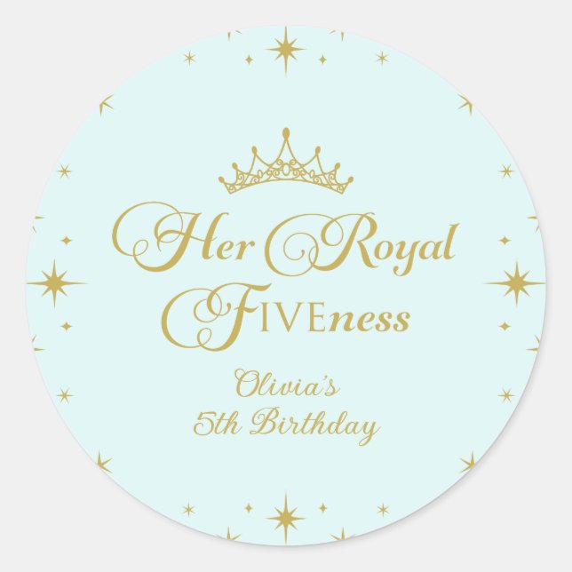 Sticker Rond Son Altesse Fiveness Princesse d'Or 5e Anniversair (Devant)