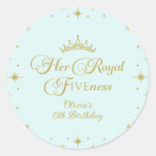 Sticker Rond Son Altesse Fiveness Princesse d'Or 5e Anniversair
