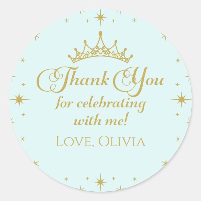 Sticker Rond Son Altesse Fiveness Princesse d'Or 5e Anniversair (Devant)