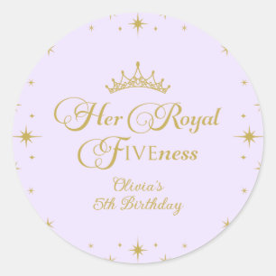 Sticker Rond Son Altesse Fiveness Princesse d'Or 5e Anniversair