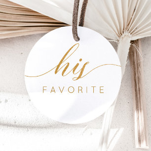 Sticker Rond Son Cadeau de Faveur Calligraphique en Faux Or Pré