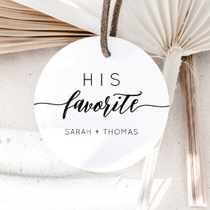 Sticker Rond Son cadeau favori d'écriture calligraphique modern