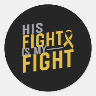 Sticker Rond Son combat est Ma lutte contre le cancer chez les