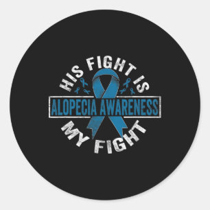 Sticker Rond Son combat est mon combat Alopecia Sensibilisation