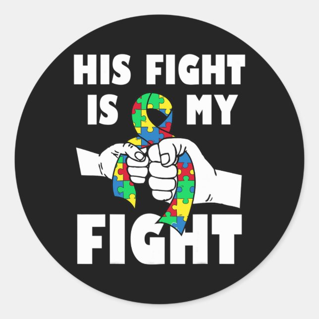 Sticker Rond Son combat est mon combat Cadeau de sensibilisatio (Devant)