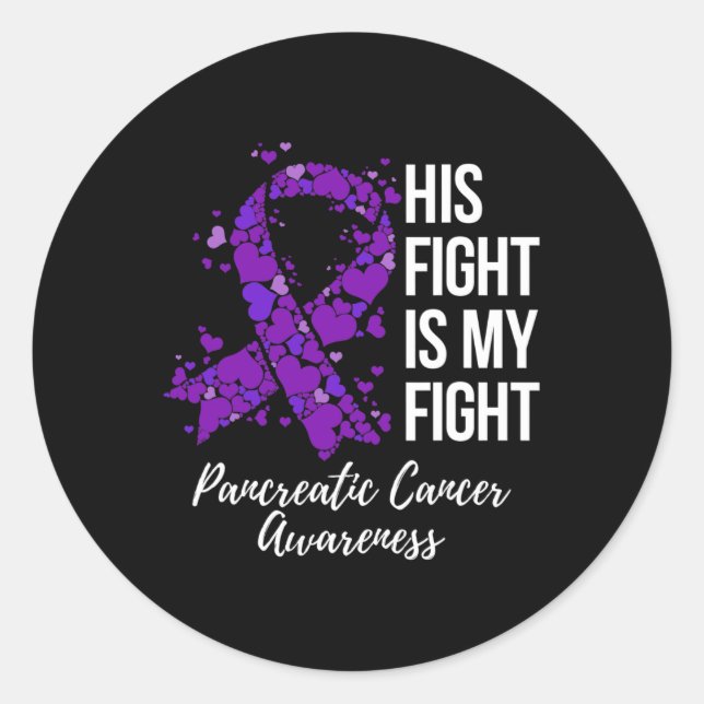 Sticker Rond Son Combat Est Mon Combat Conscience Du Cancer Pan (Devant)